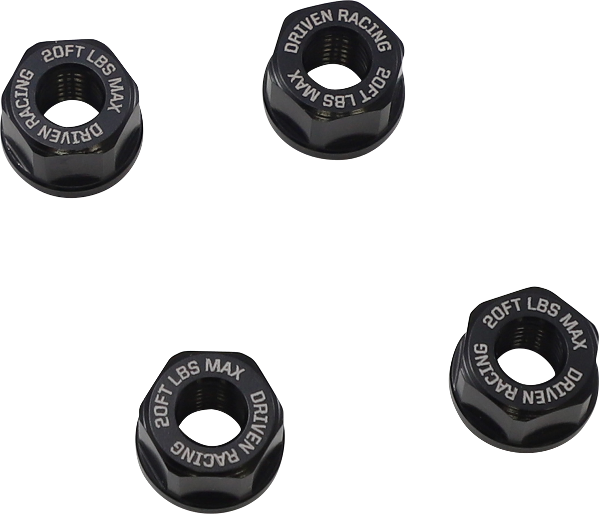 DRIVEN RACING Aluminum Sprocket Nuts - Black - M8 x 1.25 DSN-02-BK