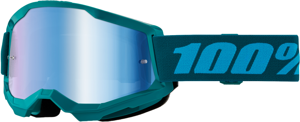 100% Strata 2 Goggle Stone Mirror Blue Lens 50028-00023