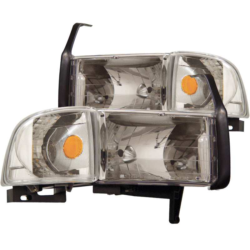 ANZO 1994-2001 Dodge Ram Crystal Headlights Chrome 111068