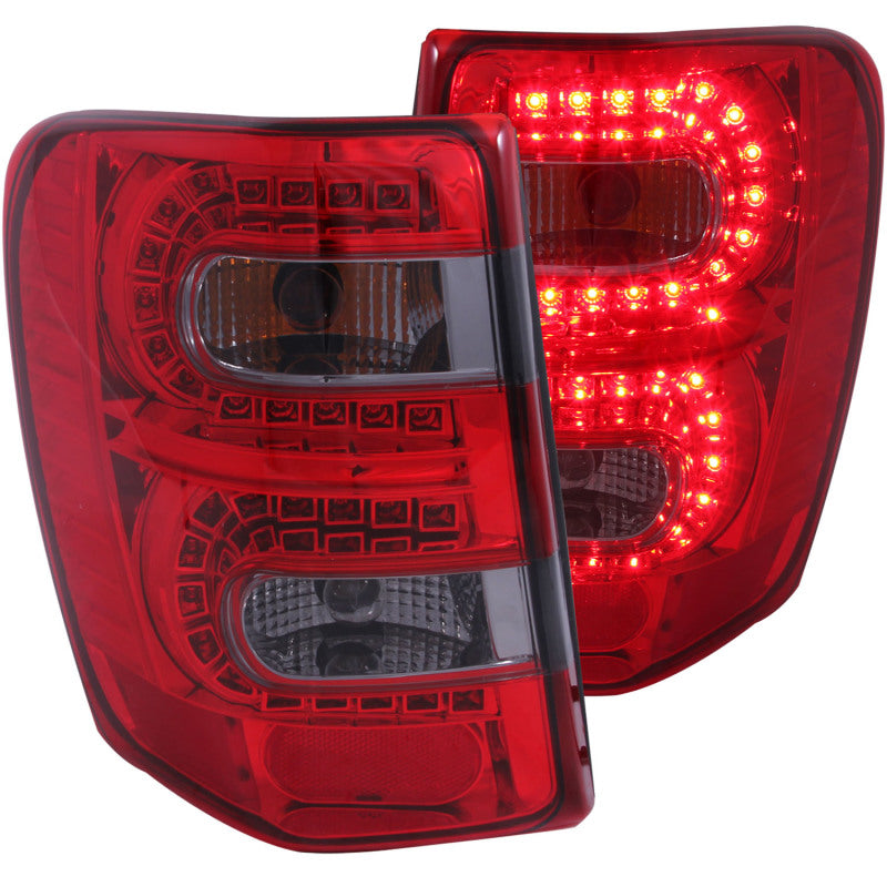 ANZO 1999-2004 Jeep Grand Cherokee LED Taillights Red/Smoke 311180