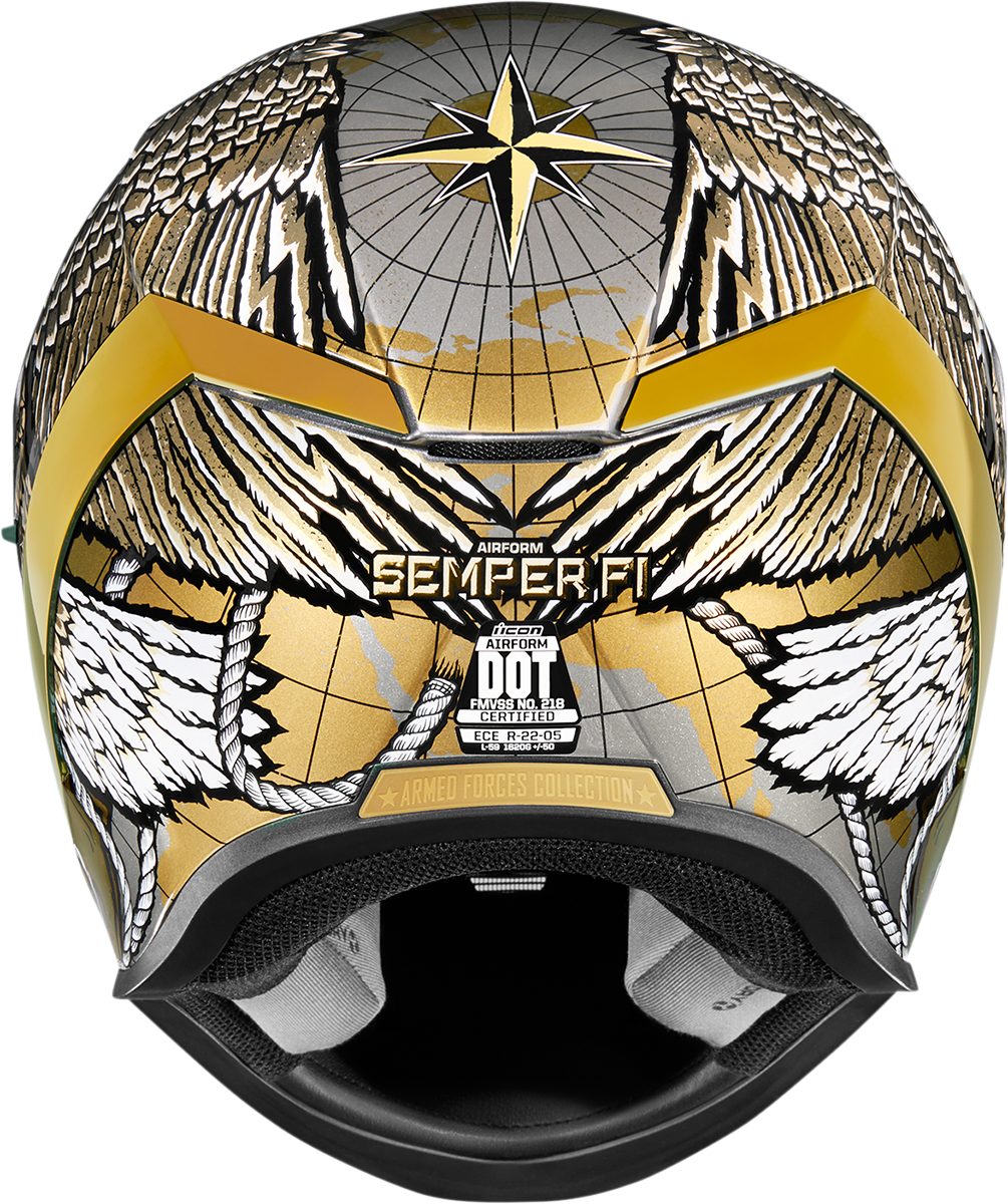 ICON Airform™ Helmet - Semper Fi - Gold - XS 0101-13663