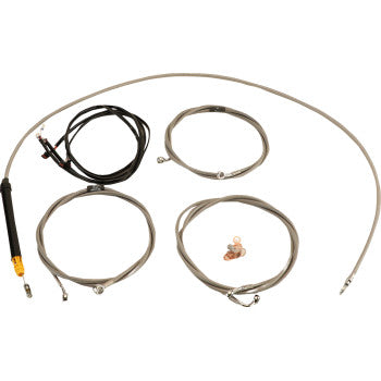 LA CHOPPERS Cable Kit - 15" - 17" Handlebars - Stainless LA-8059KT3-16