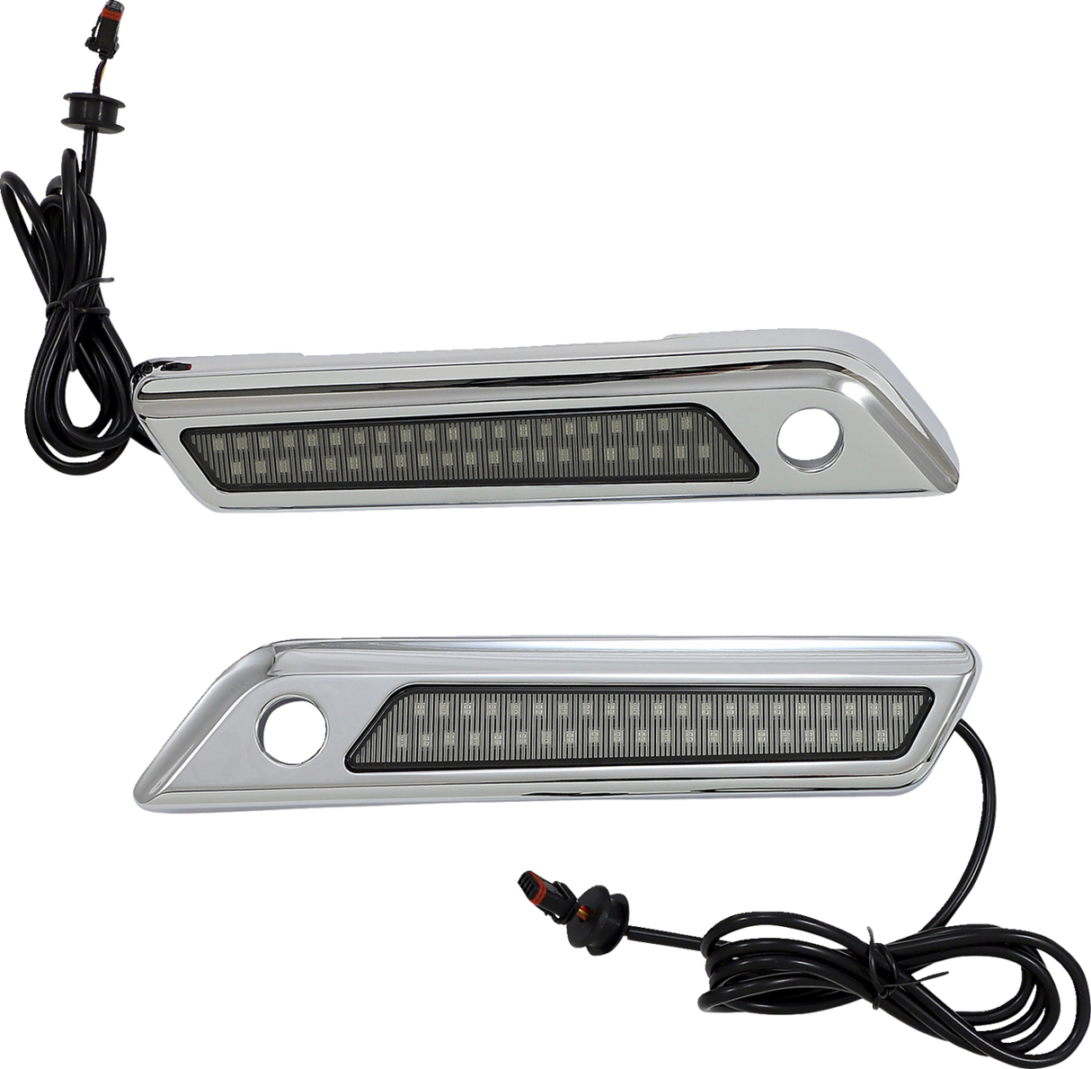 CUSTOM DYNAMICS Latch Light - Saddlebag - Dual Color - Smoke - Chrome CD-SBL-DC4-SC