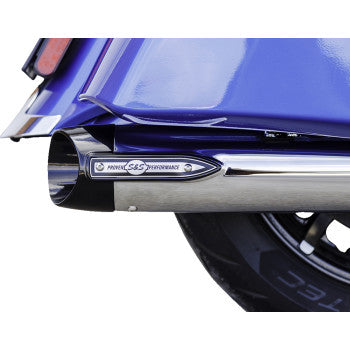 S&S CYCLE 4" Broadhead Slip-On Mufflers  Slash Cut  Chrome Indian Challenger 550-1076