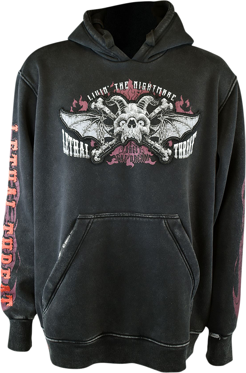 LETHAL THREAT Livin' the Nightmare Hoodie - Black - Medium HD84065M