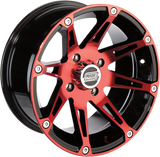 MOOSE UTILITY Wheel - 387X - Front - Anodized Red/Black - 12x7 - 4/136 - 4+3 387MO127136BWR4