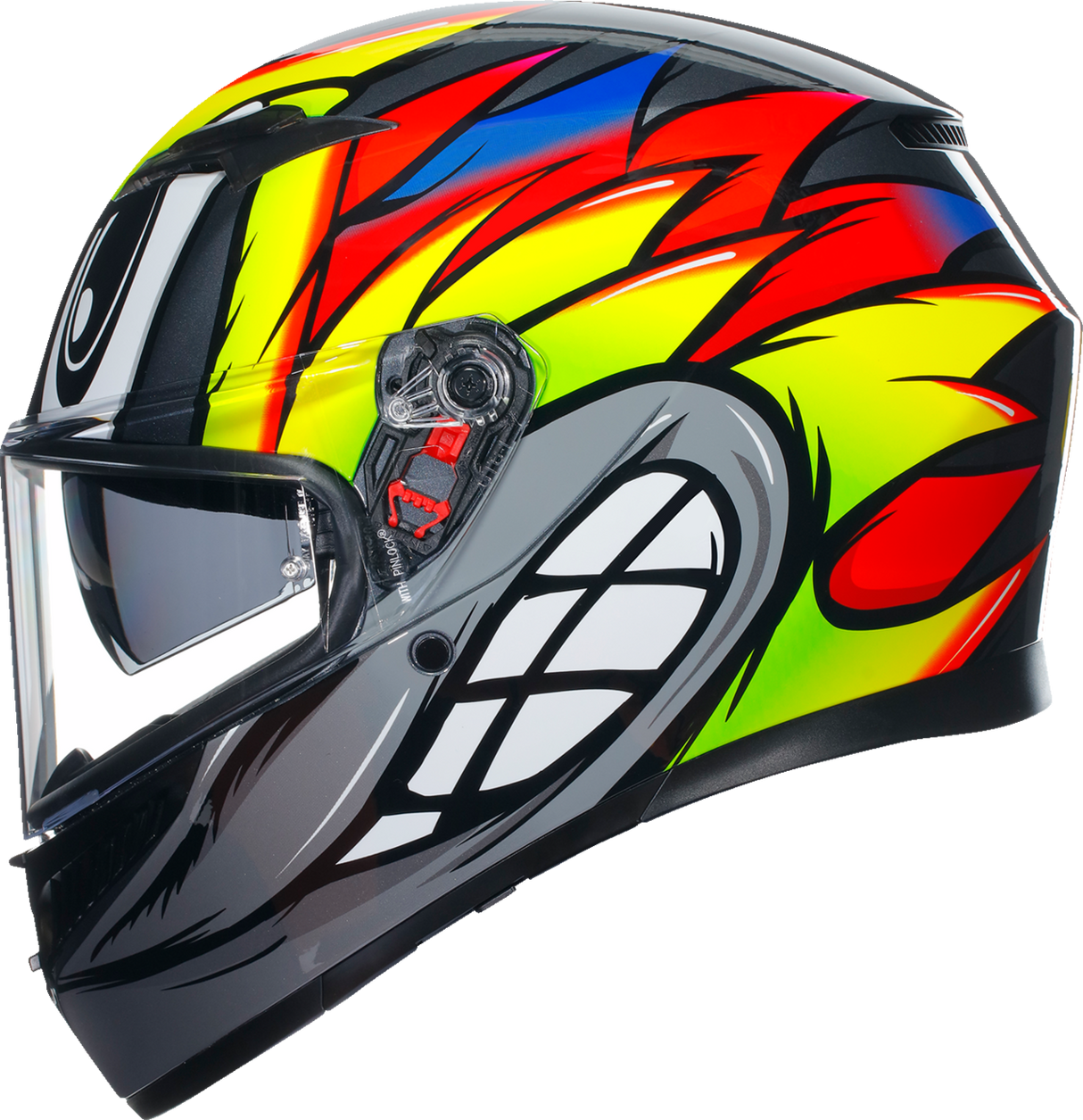 AGV K3 Helmet - Birdy 2.0 - Gray/Yellow/Red - Large 2118381004012L