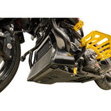 THRASHIN SUPPLY CO. Skid Plate - Carbon Fiber/Gloss - With Gold Brackets - FLHX/FLTRX TSC-3034-5