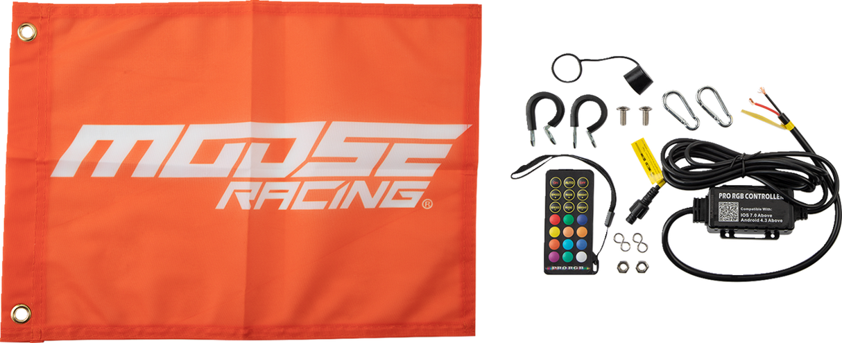 MOOSE RACING 3' Whip Light - RGB - Black - Chase SB-CHSBTR-131PU