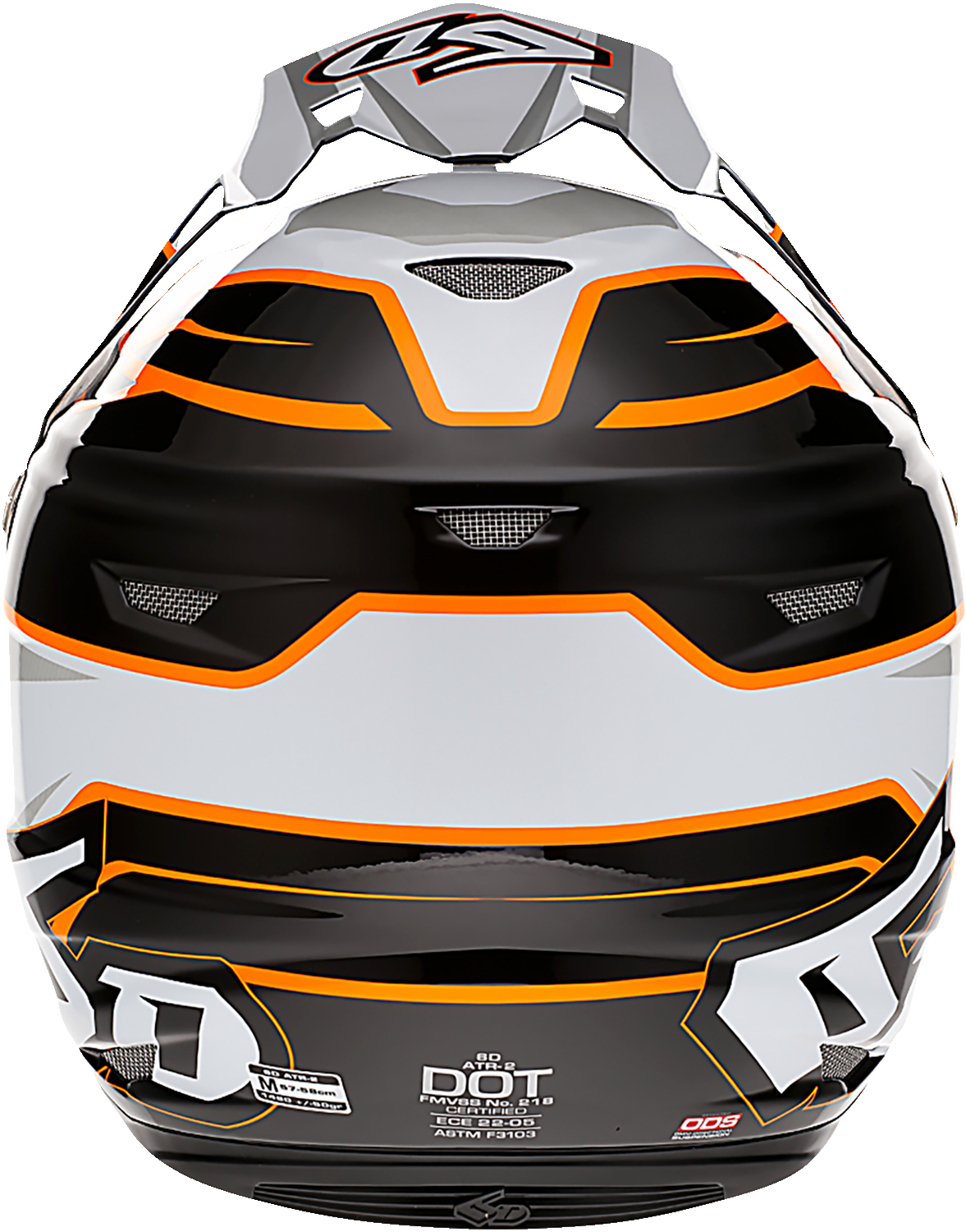 6D ATR-2 Helmet - Phase - White/Orange - Small 12-2825