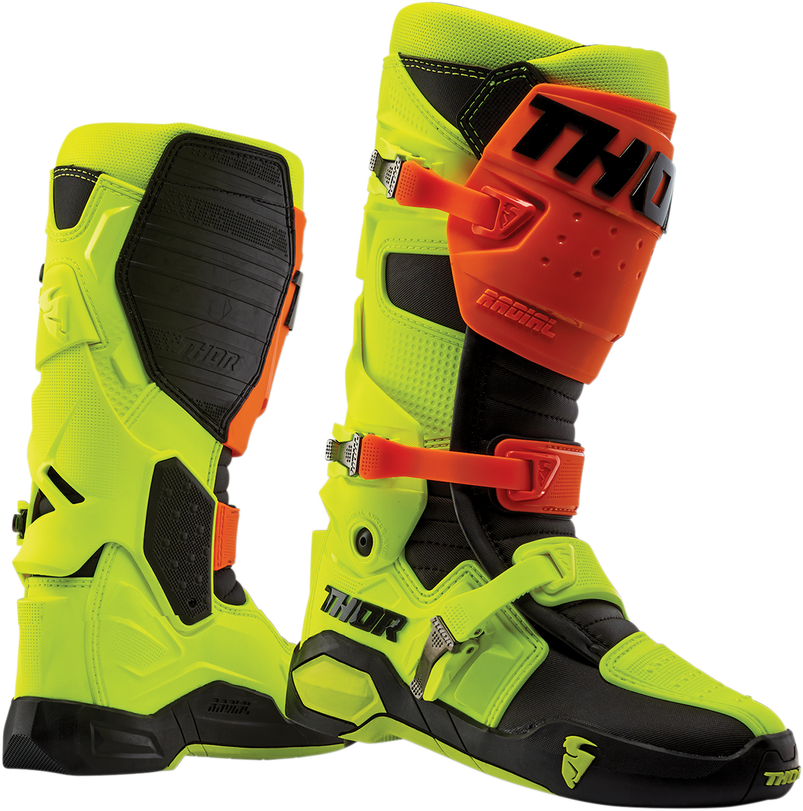 THOR Radial Boots Replacement Outsoles - Black/Yellow Fluorescent - Size 11 3430-0904