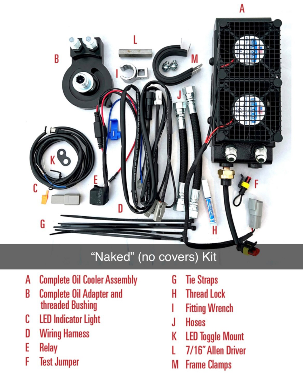 ULTRACOOL Oil Cooler Kit - Naked - Black SMSP-2N