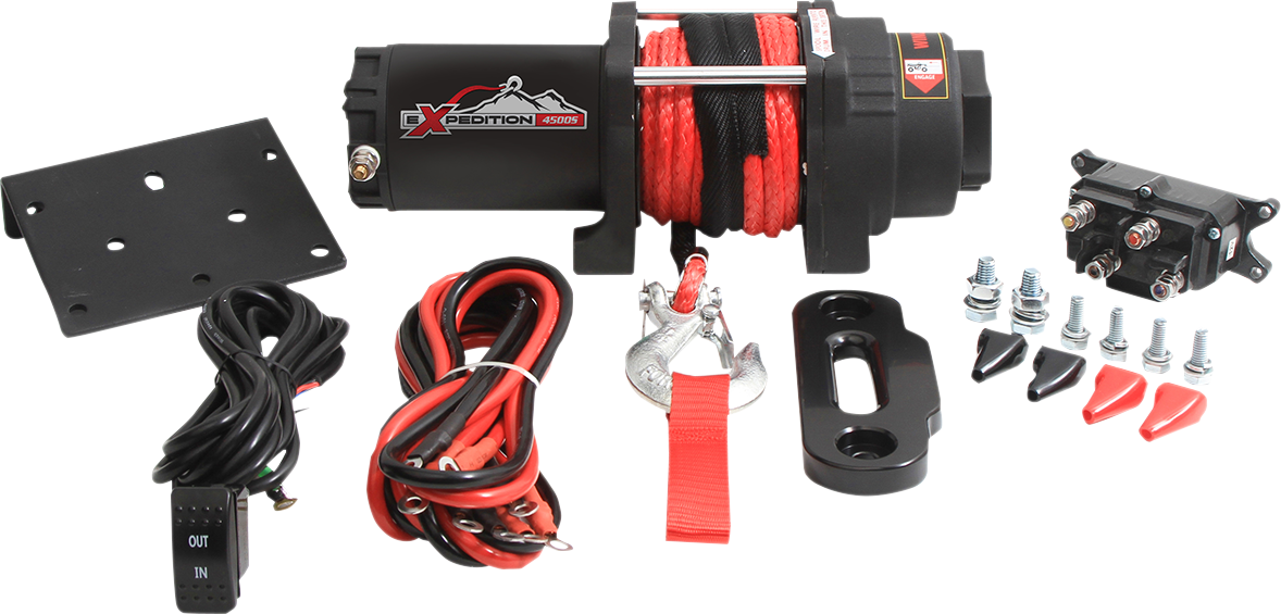 ALL BALLS Winch - 4500 LB - Synthetic Rope - 4 Bolt 431-01026