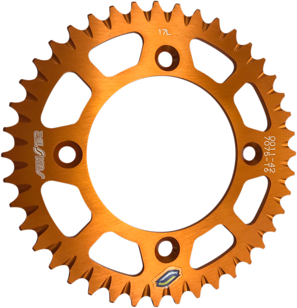 SUNSTAR SPROCKETS Rear Sprocket - 42 Tooth - Orange 5-001142OR