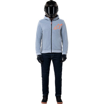 ALPINESTARS Chrome v2 Sport Hoodie - Heather Gray/Red Fluo - Medium 4200325-9199-M