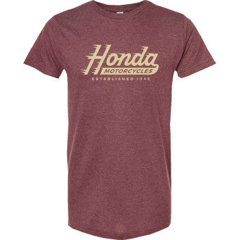 HONDA APPAREL Honda Established T-Shirt - Heather Burgundy - Small NP23S-M2294-S