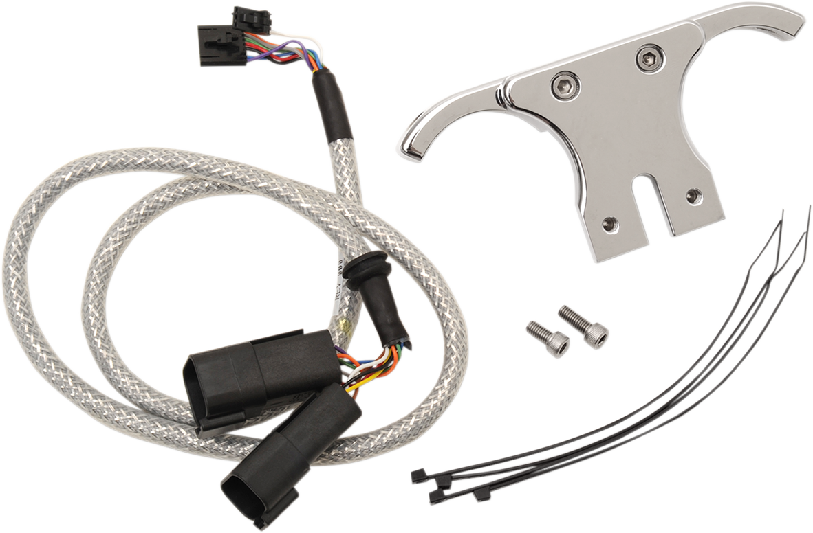 DAKOTA DIGITAL Chrome Handlebar Clamp Mount with T-Bar Drag Bar - Includes Wiring Harness AI-250