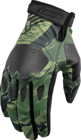 ICON Hooligan™ Tiger's Blood Gloves - Green - Large 3301-4625