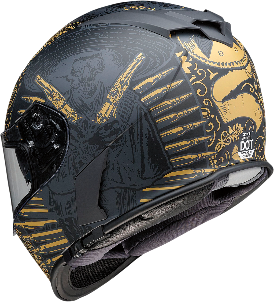 Z1R Warrant Helmet - Sombrero - Black/Gold - Small 0101-14171