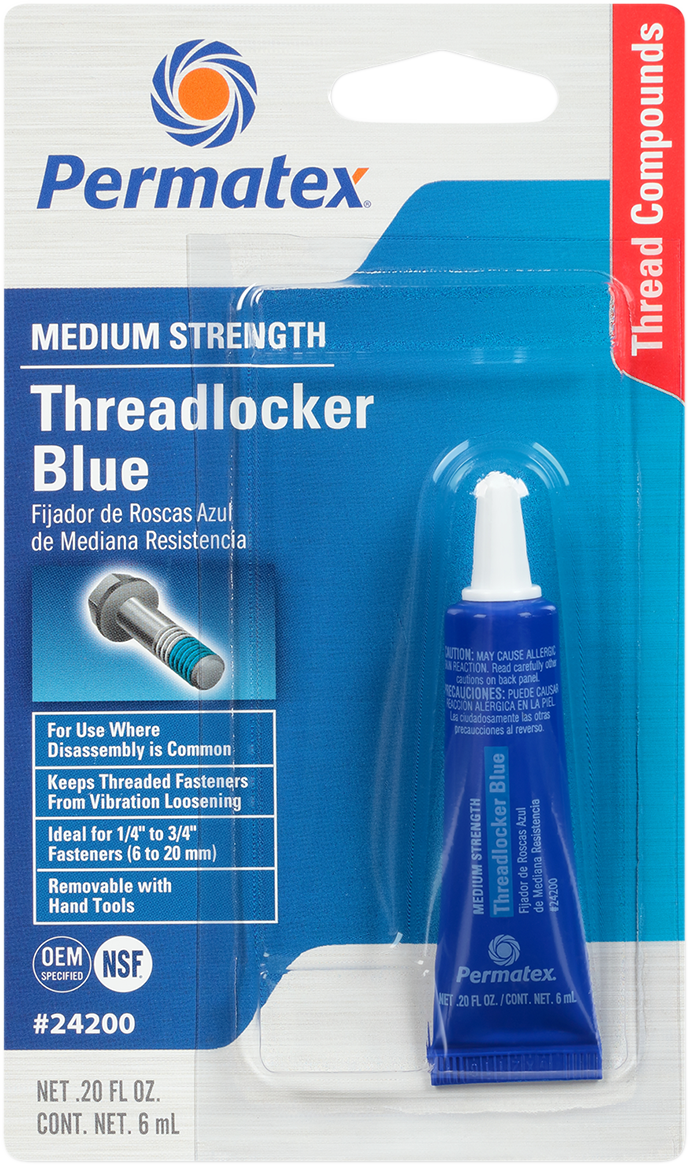 PERMATEX 242 Threadlocker - Blue - 0.2 U.S. fl oz. 24200