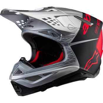 ALPINESTARS Supertech M10 Helmet - Flood - MIPS® - Gloss Silver/Black/Orange Fluo - 2XL 8301023-1954-XXL