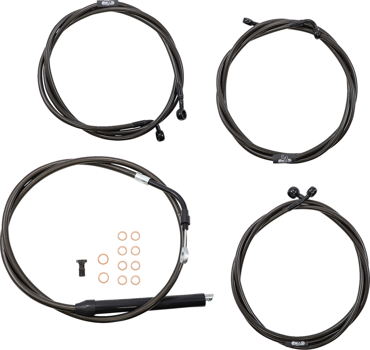 LA CHOPPERS Handlebar Cable/Brake Line Kit - 18" - 20" Ape Hanger Handlebars - Midnight LA-8056KT-19M