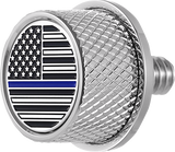 FIGURATI DESIGNS Seat Mounting Knob - Stainless Steel - Blue Line American Flag FD70-SEAT KN-SS