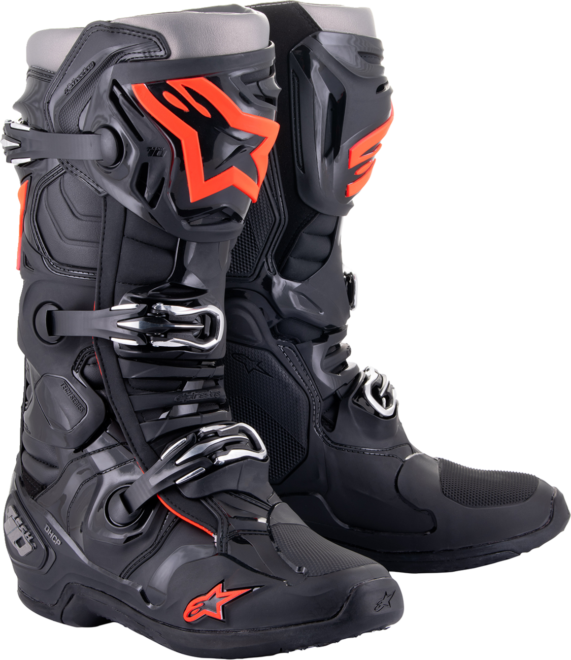 ALPINESTARS Tech 10 Boots - Black/Red Fluorescent - US 7 2010020-1030-7