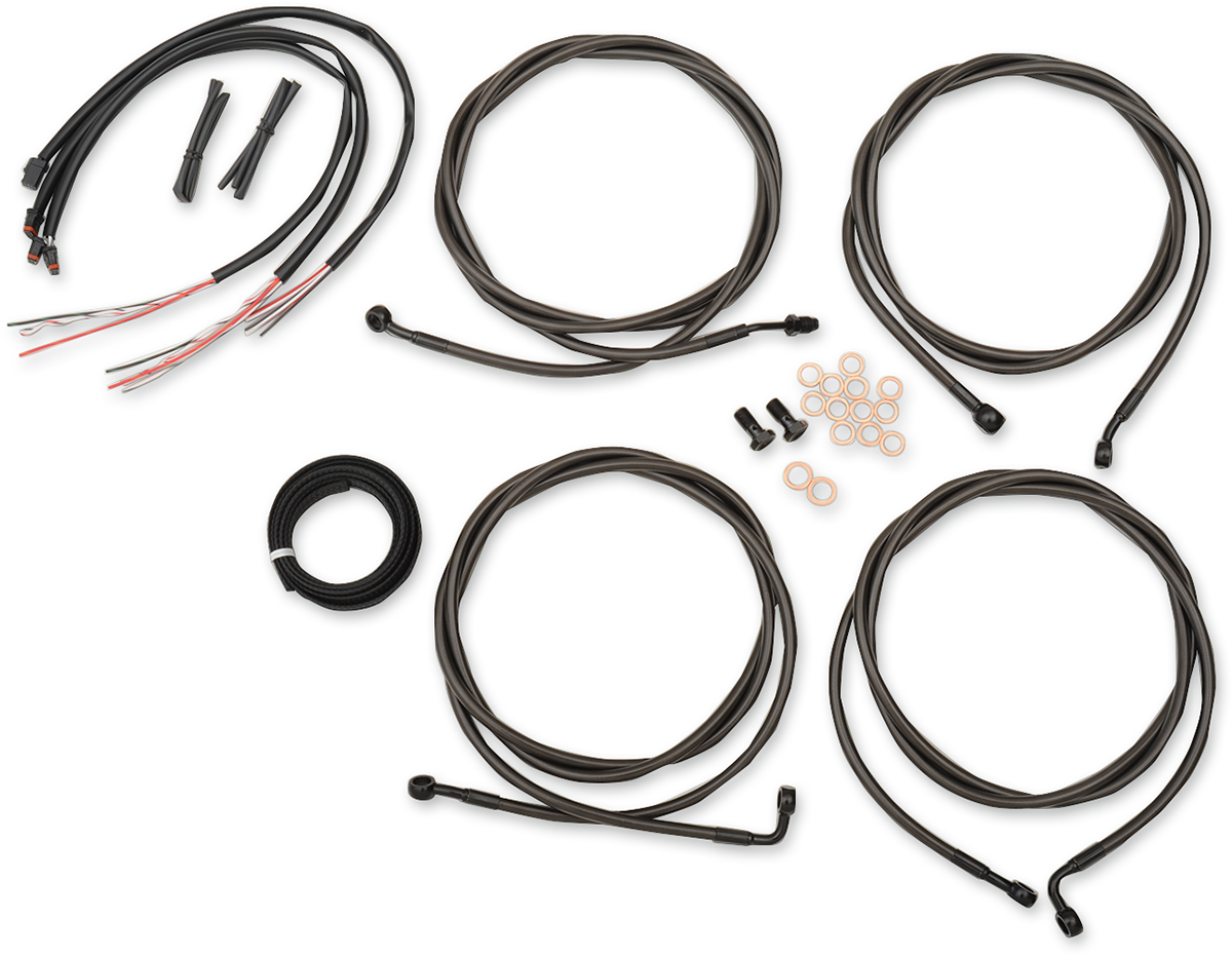 LA CHOPPERS Cable Kit - 12" - 14" Ape Hanger Handlebars - Midnight LA-8054KT2-13M