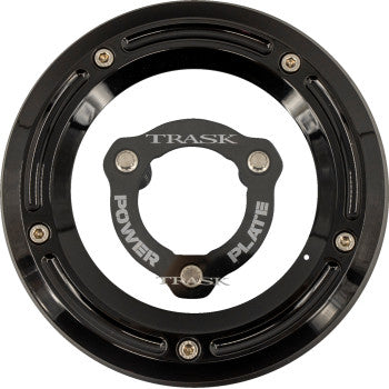 TRASK Derby Cover with Power Plate - Black - Kit - '17-'25 Harley-Davidson TM-0051-BK-BK