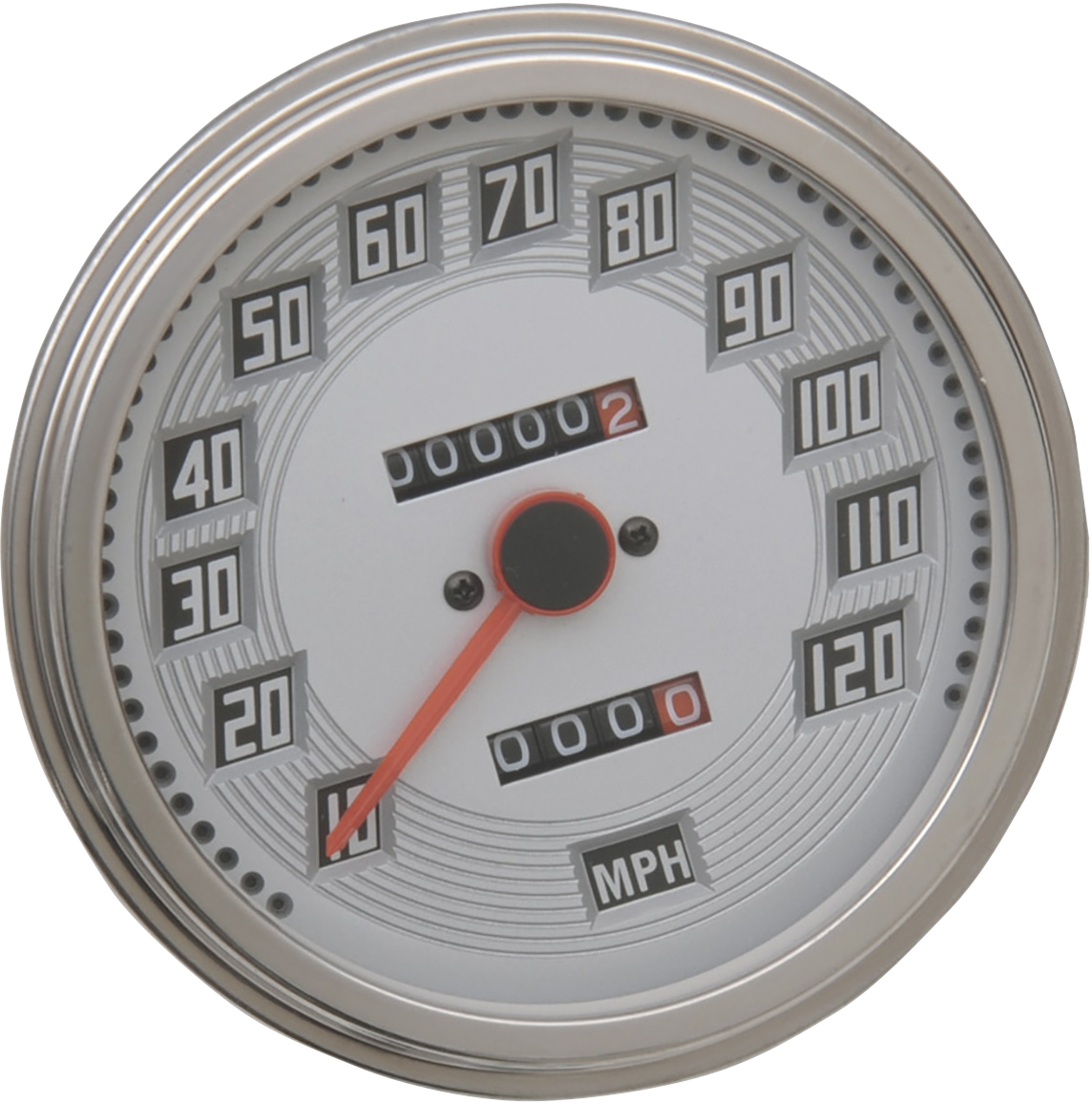 DRAG SPECIALTIES 5" MPH FL-Style 2:1 Speedometer with Tach - Billet Look White Face 75694