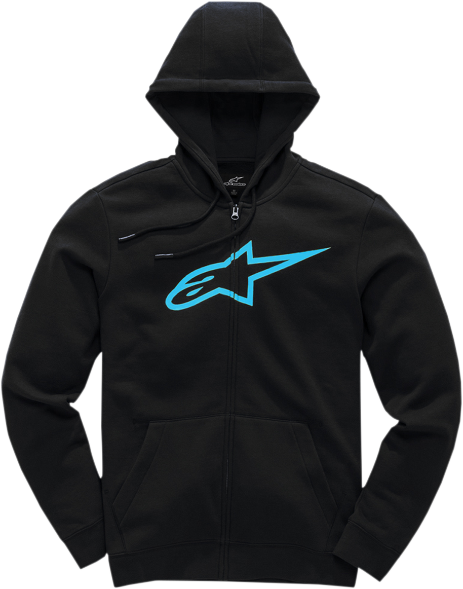 ALPINESTARS Ageless 2 Zip Hoodie - Black/Turquoise - 2XL 10385305210762X