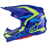 ALPINESTARS SM7 Helmet - Deed - Gloss Blue/Yellow Fluo - Small 8302426-7253-S