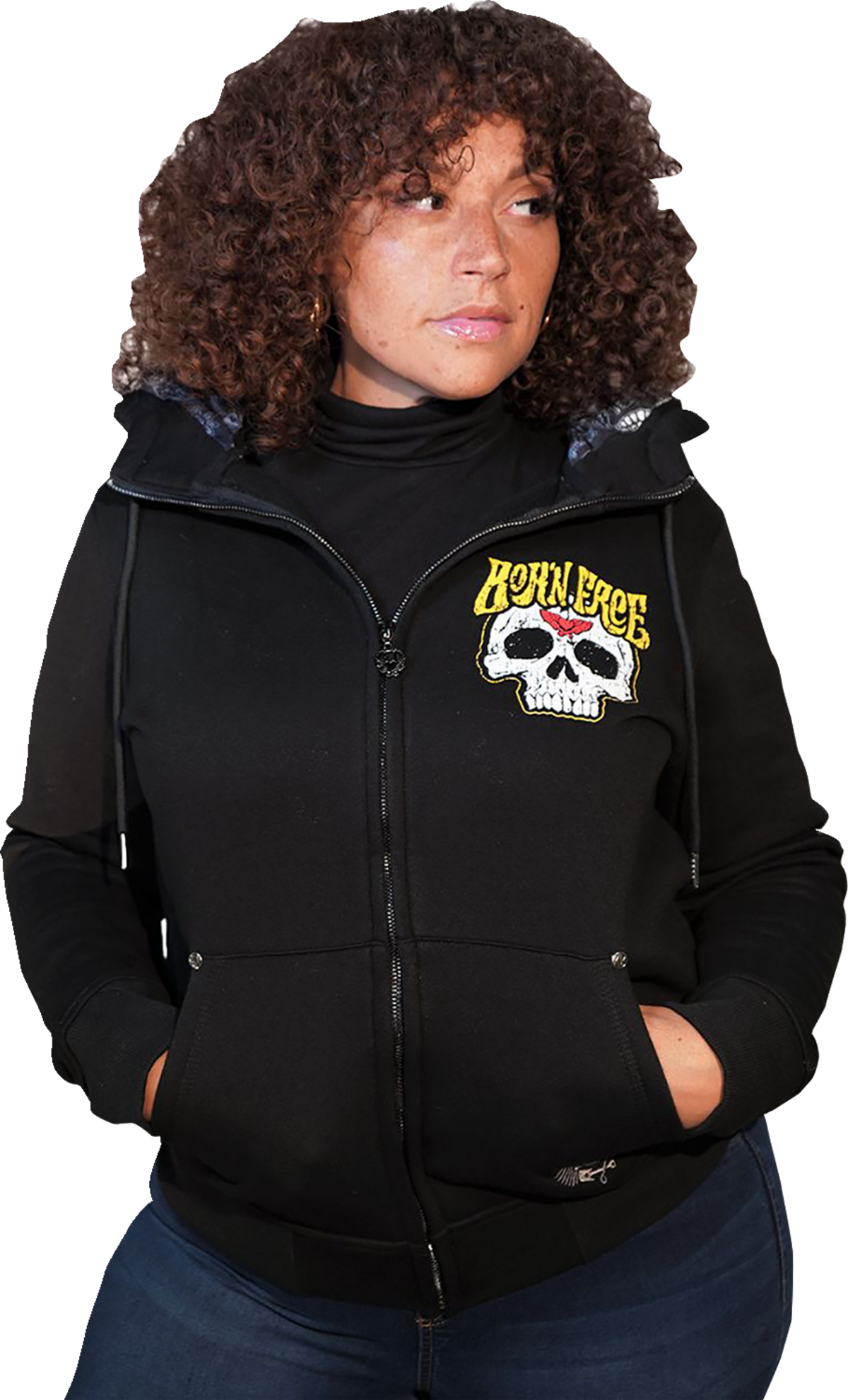 LETHAL THREAT Women's Born Free Zip Up Hoodie - Black - Medium HD84072M