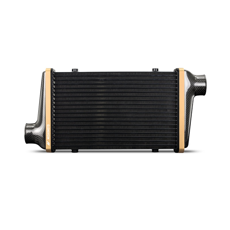 Mishimoto Universal Carbon Fiber Intercooler - Gloss Tanks - 525mm Silver Core - C-Flow - DG V-Band