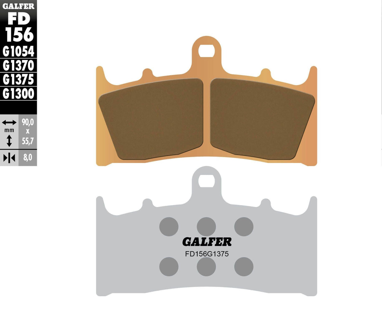 GALFER Brake Pads Sintered Ceramic Fd156g1375 FD156G1375