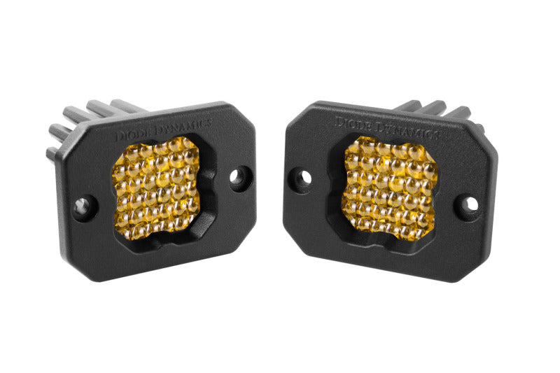 Diode Dynamics Stage Series C1 LED Pod Pro - Yellow Flood Flush ABL (Pair)