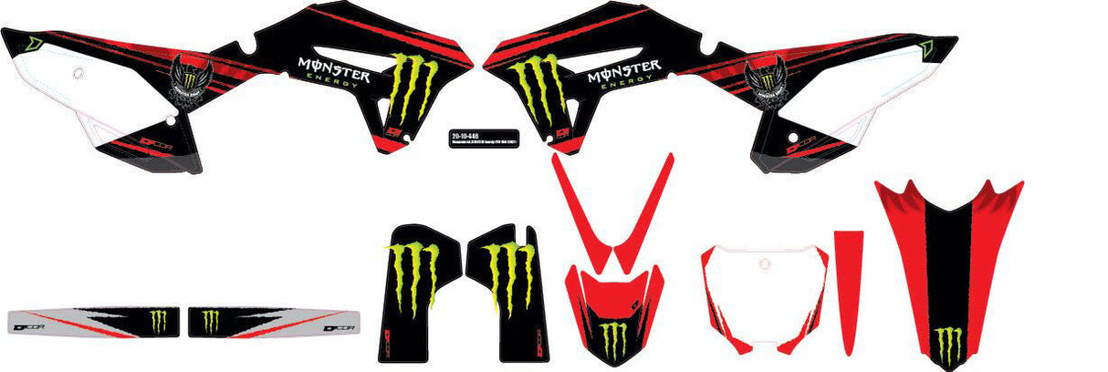 D-COR Complete Kit Monster Energy White Bag Hon 20-10-446