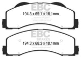 EBC 15+ Ford F150 2.7 Twin Turbo (2WD) Greenstuff Front Brake Pads DP63034