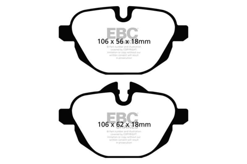 EBC 11+ BMW X3 2.0 Turbo (F25) Greenstuff Rear Brake Pads DP22047