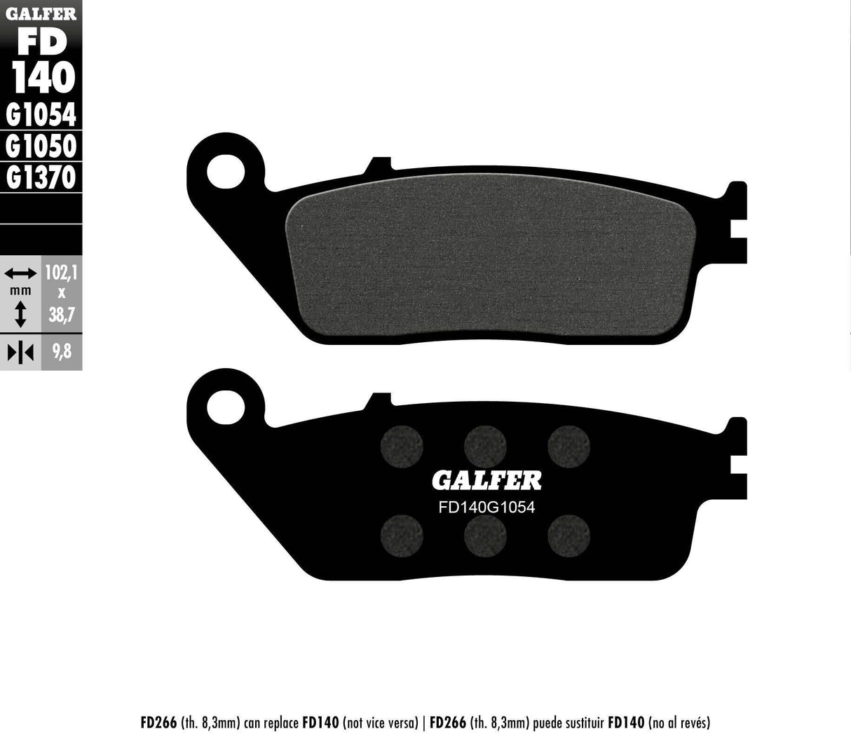 GALFER Brake Pads Semi Metallic Fd140g1054 FD140G1054