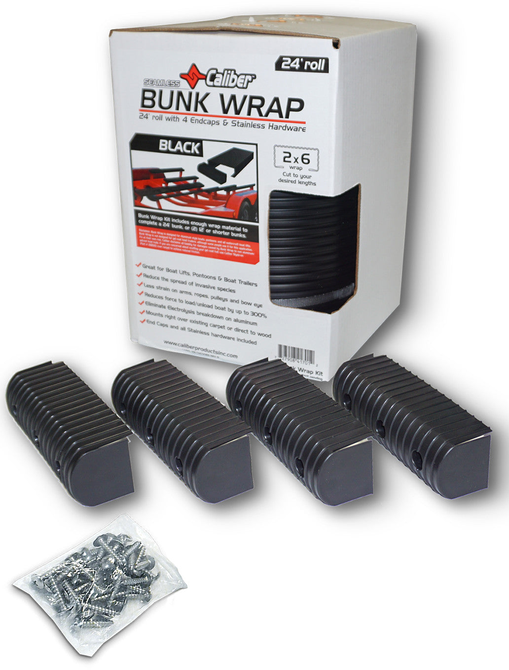 CALIBER Bunk Wrap Black 2"X6"X16ft Roll 23052-BK