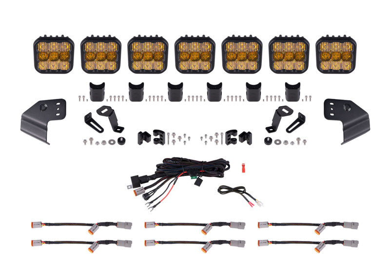 Diode Dynamics Bronco SS5 Sport CrossLink Windshield - Yellow Combo Lightbar Kit