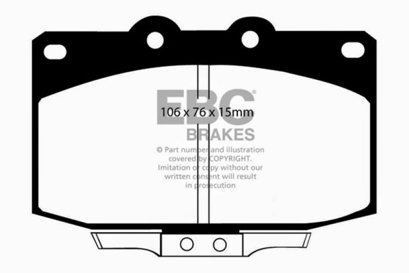 EBC 86-89 Mazda RX7 2.4 (1.3 Rotary)(Vented Rear Rotors) Greenstuff Front Brake Pads DP2763