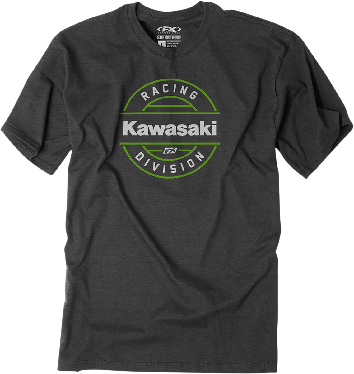 FACTORY EFFEX Kawasaki Division T-Shirt - Heather Charcoal - Large 25-87104