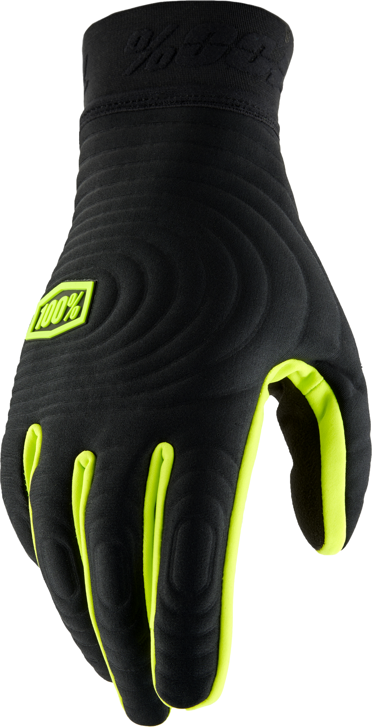 100% Brisker Xtreme Gloves Black/Fluo Yellow 2x 10030-00005