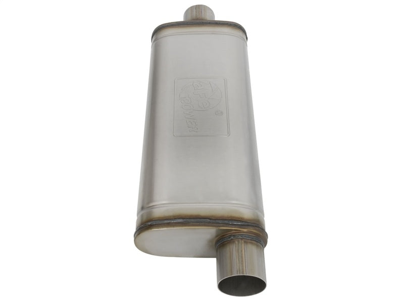 aFe MACHForce XP SS Muffler 3in Center Inlet / 3in Offset Outlet 22in L x 9in W x4in H Body