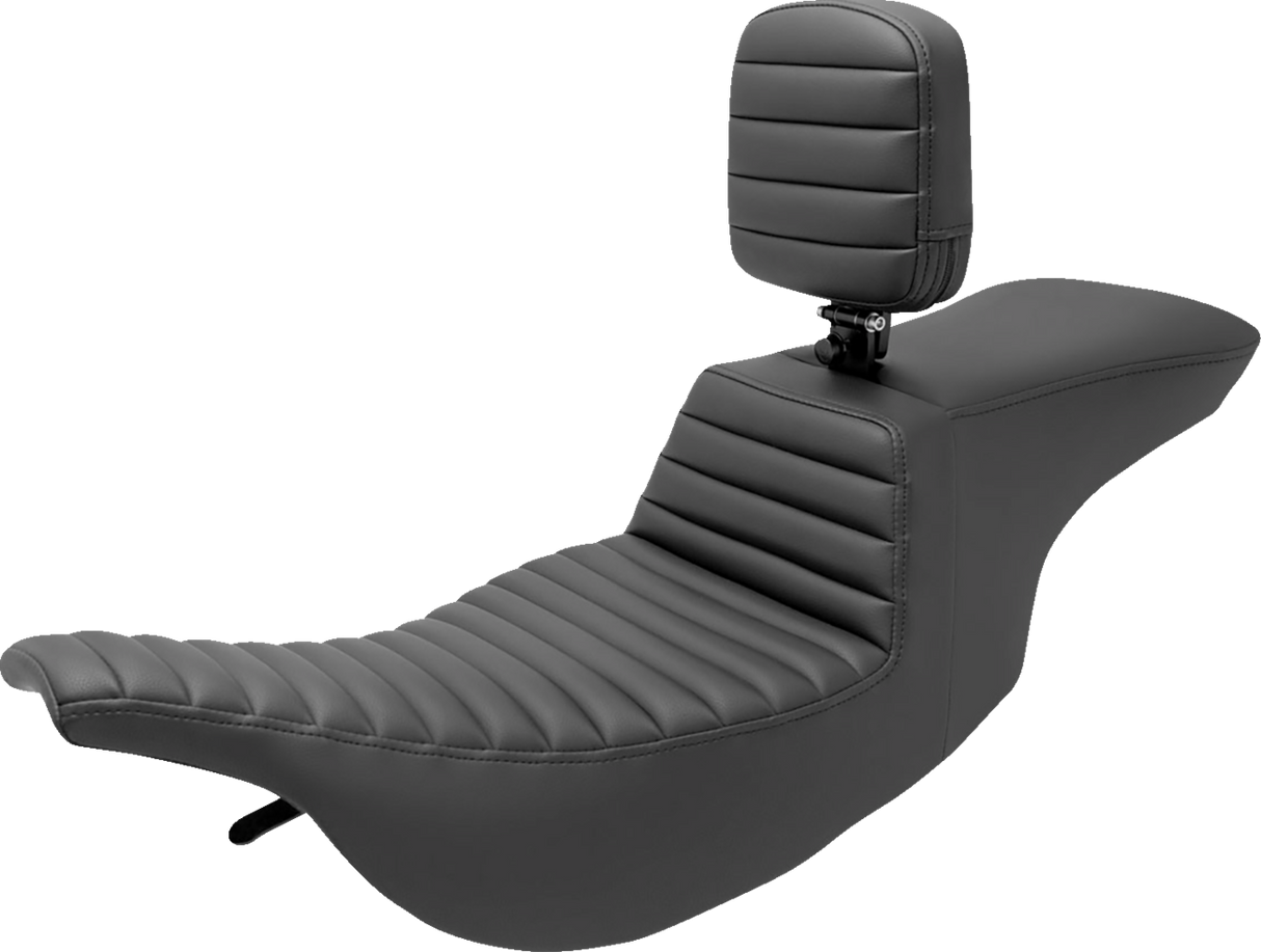 SADDLEMEN Tour Step Up Seat - Rider Backrest - Tuck-n-Roll - FL '97-'07 897-07-191BR