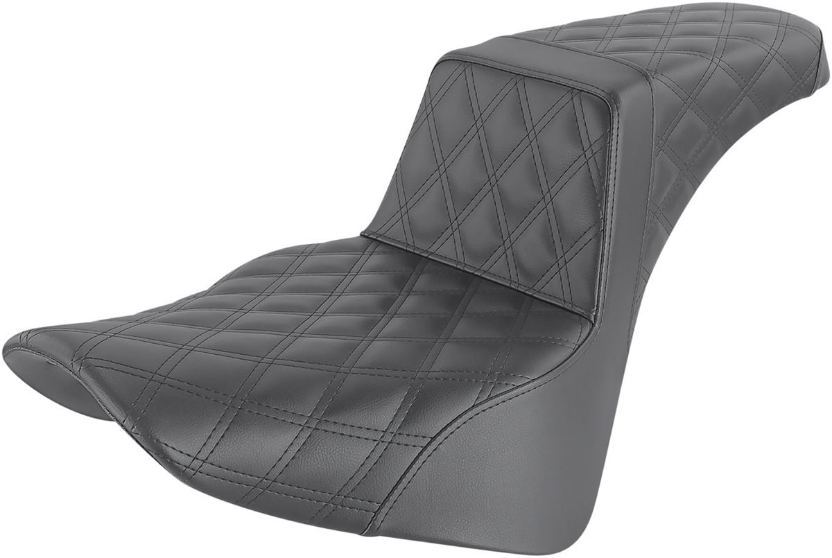 SADDLEMEN Step-Up Seat - Full Lattice Stitch - Black 818-33-175