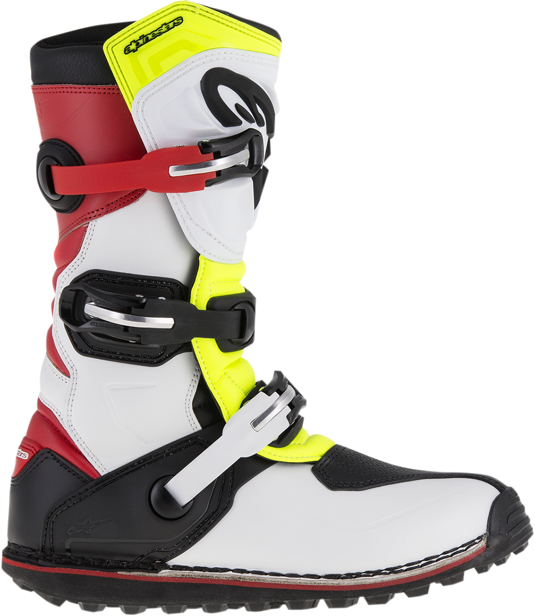 ALPINESTARS Tech-T Boots - White/Red/Yellow Fluorescent/Black - US 9 2004017-2351-9